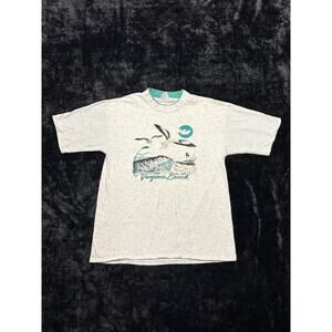 1992 Vintage Cal Cru Virginia Beach Nature Graphic Rolled Up Shirt - Men’s Large